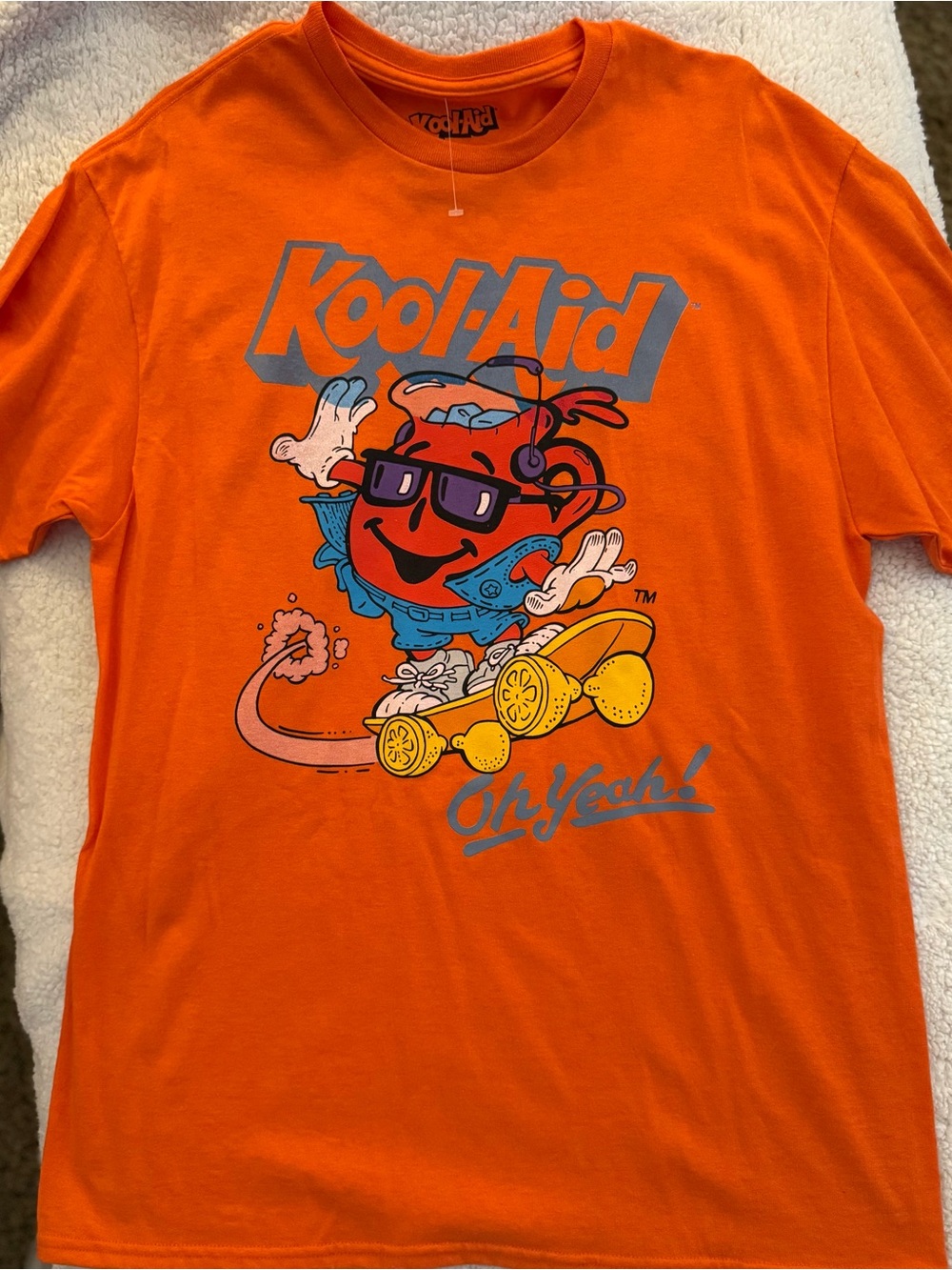 Kool-Aid Oh Yeah! Skateboarding Graphic T-Shirt Orange Men’s Large